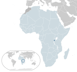 Location of  Burundi  (dark blue)– in Africa  (light blue & dark grey)– in the African Union  (light blue)