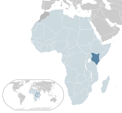 Location of  Kenya  (dark blue)– in Africa  (light blue & dark grey)– in the African Union  (light blue)