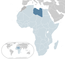 Location of  Libya  (dark blue)– in Africa  (light blue & dark grey)– in the African Union  (light blue)