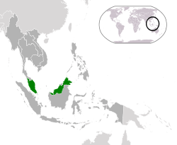 Location of  Malaysia  (green)in ASEAN  (dark grey)  –  [Legend]