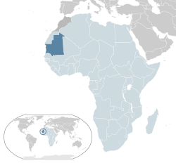 Location of  Mauritania  (dark blue)– in Africa  (light blue & dark grey)– in the African Union  (light blue)