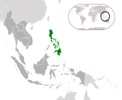 Location of  Philippines  (green)in ASEAN  (dark grey)  –  [Legend]