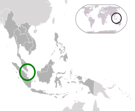 Location of  Singapore  (green)in ASEAN  (dark grey)  –  [Legend]