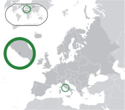Location of  Vatican City  (green)in Europe  (dark grey)  –  [Legend]