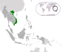 Location of  Vietnam  (green)in ASEAN  (dark grey)  –  [Legend]