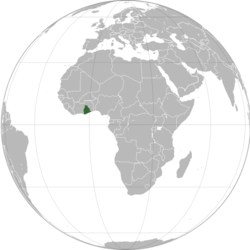 Location of  Ashantiland  (dark green)