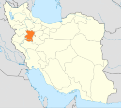 Map of Iran with Hamedan highlighted