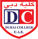 Dubai College Emblem. Bold letters "DC", with full name displayed in Arabic & English.