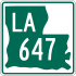 Louisiana Highway 647 marker