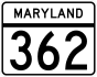 Maryland Route 362 marker