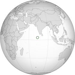 Location of Maldives in the Indian Ocean.