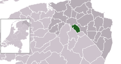 Highlighted position of Haren in a municipal map of Groningen