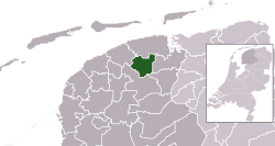 Highlighted position of Dantumadiel in a municipal map of Friesland