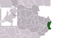 Highlighted position of Losser in a municipal map of Overijssel