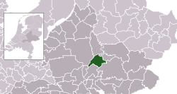 Highlighted position of Brummen in a municipal map of Gelderland