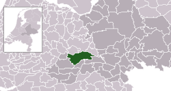 Highlighted position of Buren in a municipal map of Gelderland