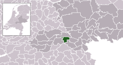 Highlighted position of Druten in a municipal map of Gelderland