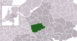 Highlighted position of Ede in a municipal map of Gelderland