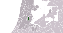 Highlighted position of Landsmeer in a municipal map of North Holland