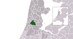 Highlighted position of Zaanstad in a municipal map of North Holland