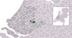 Highlighted position of Bergambacht in a municipal map of South Holland