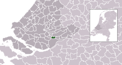 Highlighted position of Papendrecht in a municipal map of South Holland