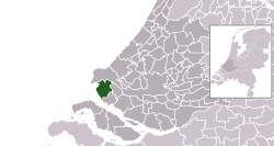 Highlighted position of Westvoorne in a municipal map of South Holland