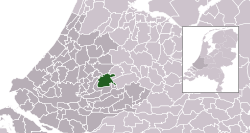 Highlighted position of Vlist in a municipal map of South Holland