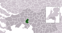 Highlighted position of Gilze en Rijen in a municipal map of North Brabant