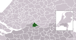 Highlighted position of Woudrichem in a municipal map of North Brabant