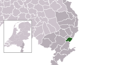 Highlighted position of Beesel in a municipal map of Limburg