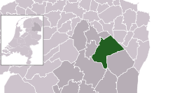 Highlighted position of Aa en Hunze in a municipal map of Drenthe