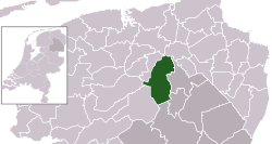 Highlighted position of Noordenveld in a municipal map of Drenthe