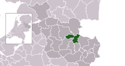 Highlighted position of Twenterand in a municipal map of Overijssel