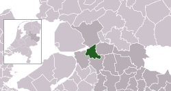 Highlighted position of Zwartewaterland in a municipal map of Overijssel