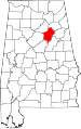 State map highlighting St. Clair County