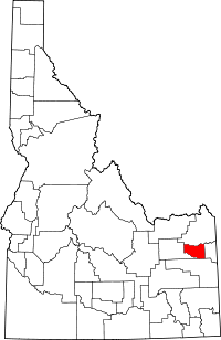 Map of Idaho highlighting Madison County