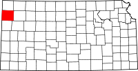 Map of Kansas highlighting Sherman County