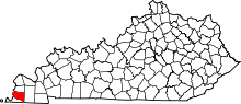 State map highlighting Hickman County