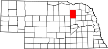 State map highlighting Antelope County