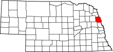 State map highlighting Burt County