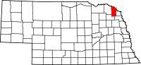 State map highlighting Dixon County