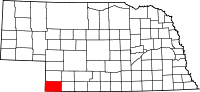 State map highlighting Dundy County