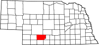 State map highlighting Frontier County