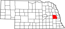 State map highlighting Saunders County