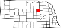 State map highlighting Wheeler County