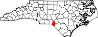 Map of North Carolina highlighting Scotland County