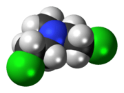 Space-filling model of the chlormethine molecule