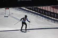 skier crossing line