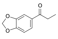 Chemical structure of 3,4-methylenedioxypropiophenone